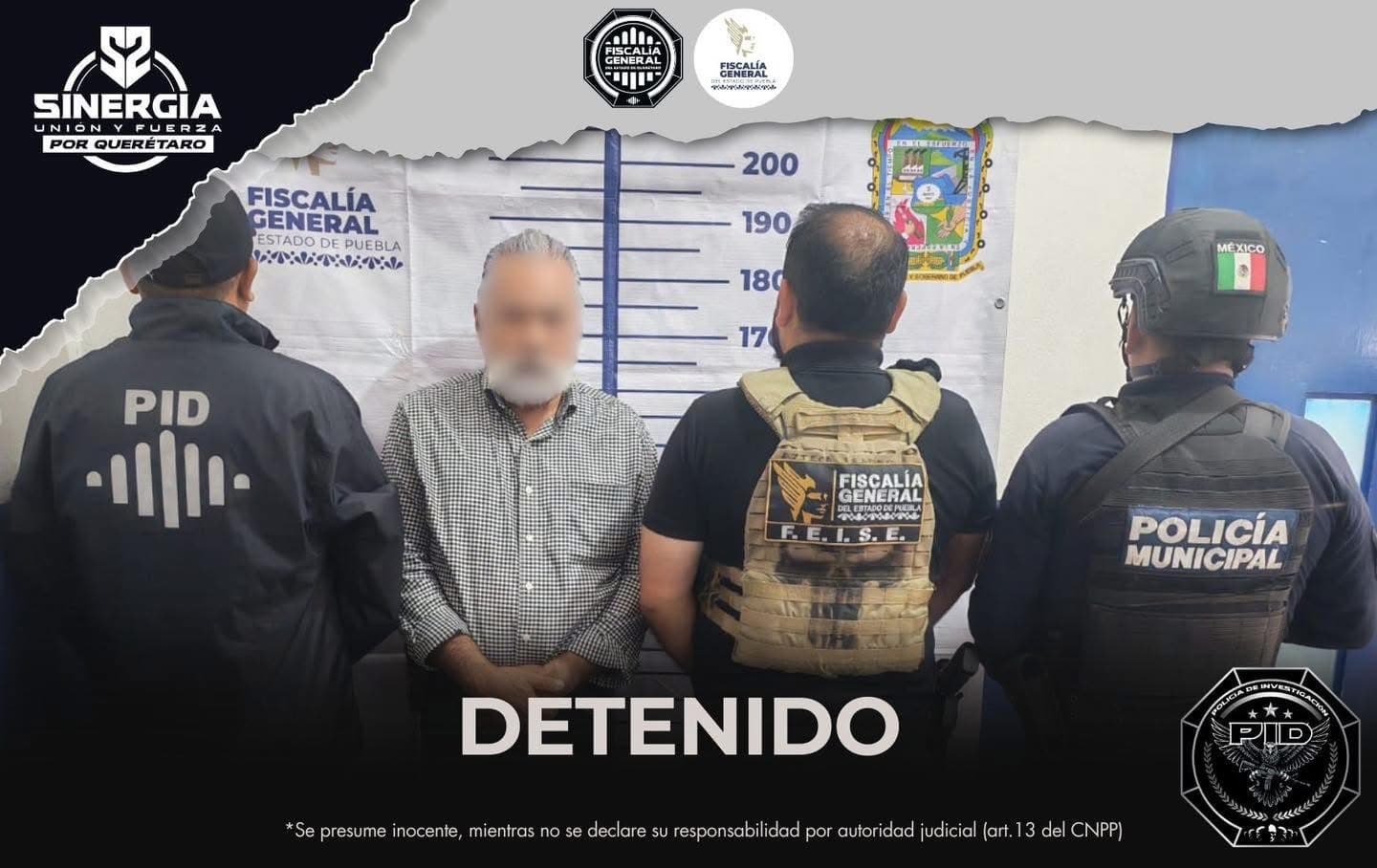 Detienen en Puebla a presunto secuestrador buscado por un plagio cometido en Querétaro en 1996