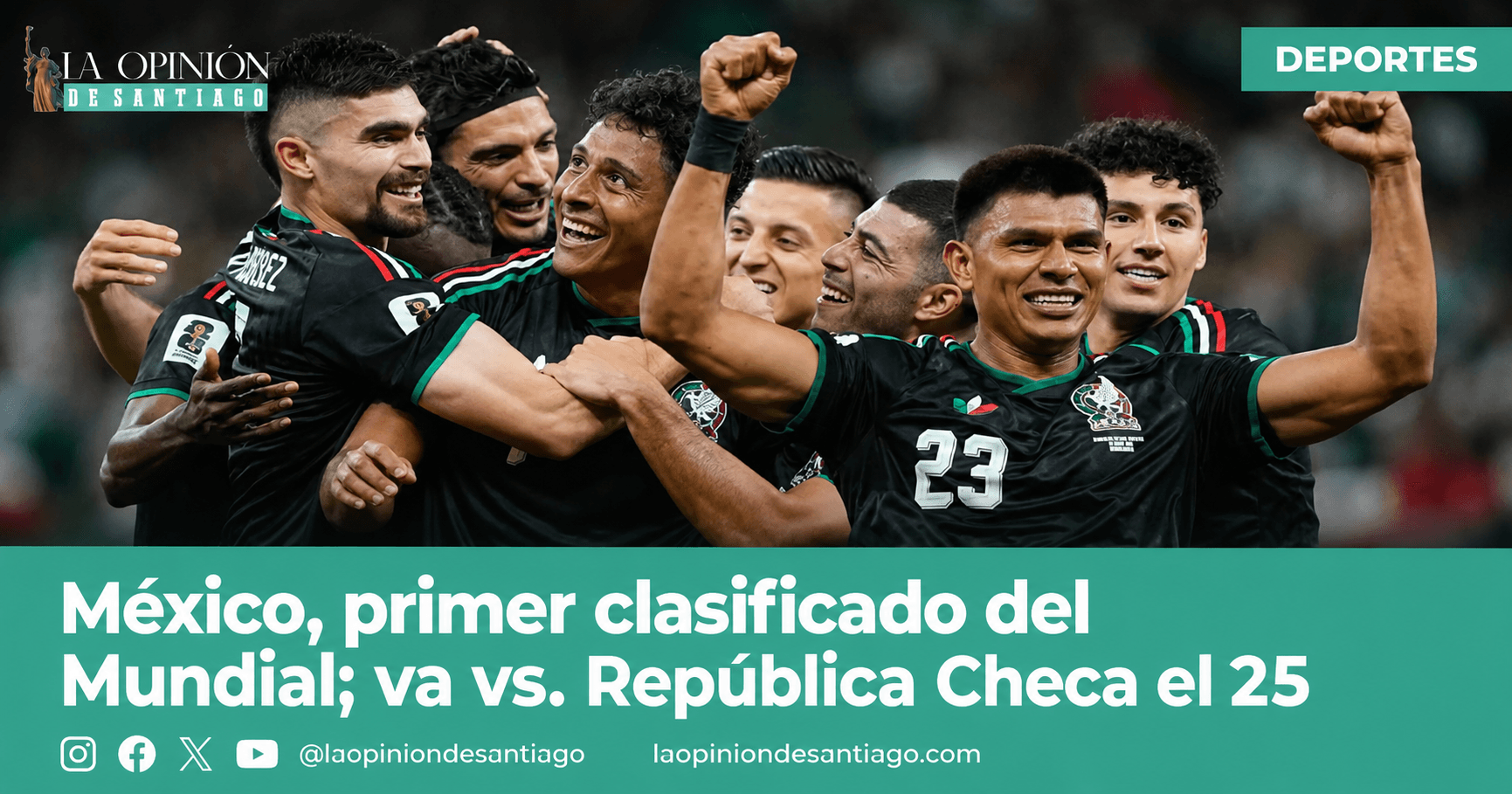 México, primer clasificado del Mundial; va vs. República Checa el 25